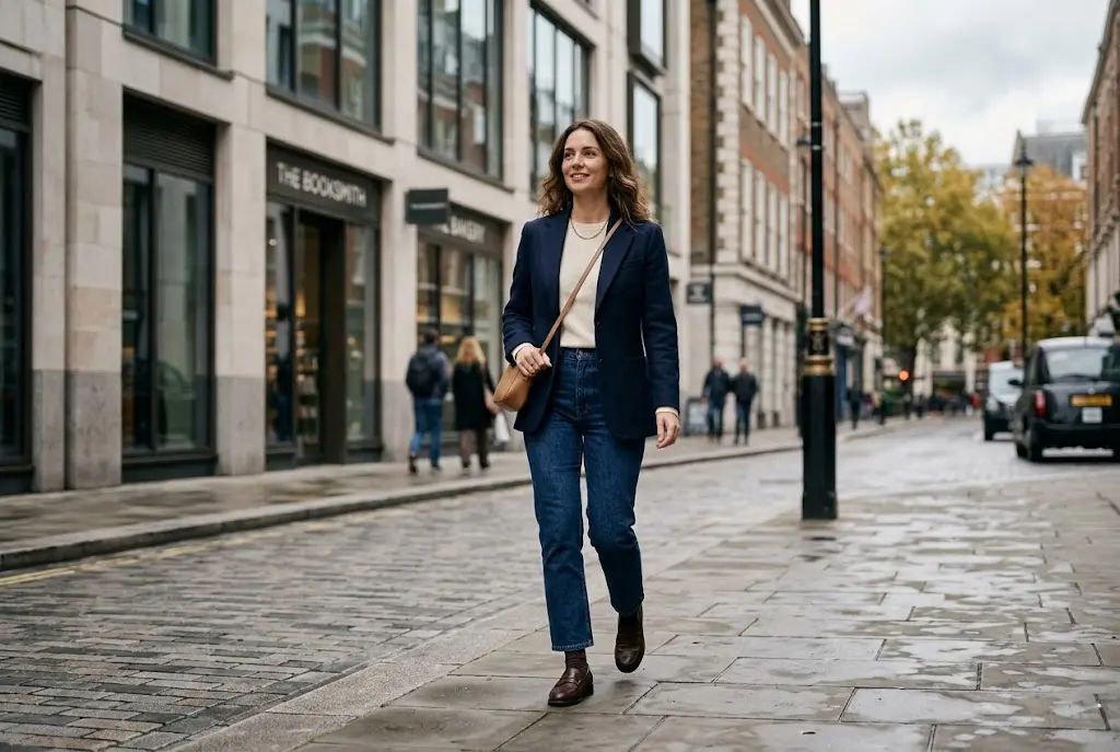 How to Look Stylish and Feel Comfortable for Any Occasion in the UK Person wearing a stylish comfortable smart-casual outfit outdoors